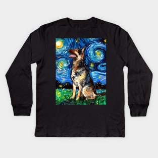 German Shepherd Night 2 Kids Long Sleeve T-Shirt